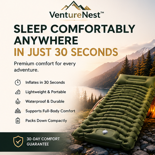 VentureNest Fast-Inflating Air Mattress Camping and Pool